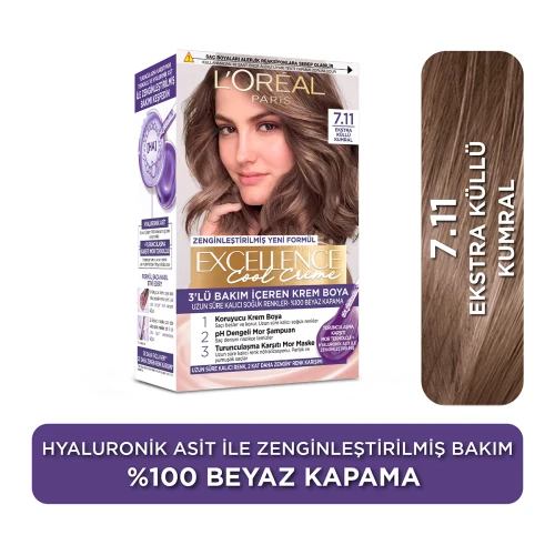 L'Oreal Paris Excellence Saç Boyası Ekstra Küllü Kumral 7.11