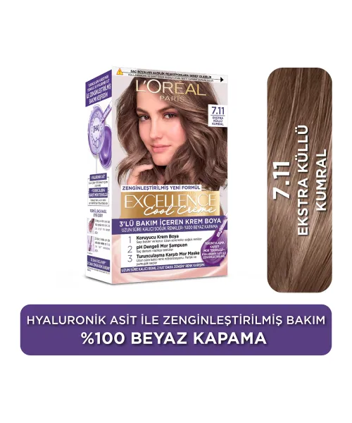 L'Oreal Paris Excellence Saç Boyası Ekstra Küllü Kumral 7.11