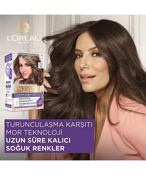 L'Oreal Paris Excellence Saç Boyası Ekstra Küllü Kumral 7.11