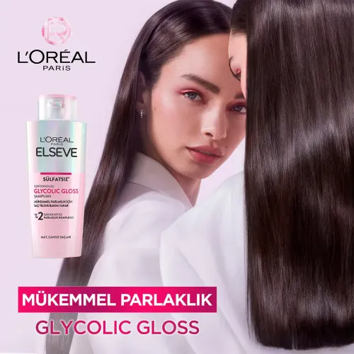 L'Oreal Paris Elseve Glycolic Gloss Mükemmel Parlaklık için Bakım Yapan Şampuan 200 ml L'Oreal Paris Elseve Glycolic Gloss Mükemmel Parlaklık için Bakım Yapan Şampuan 200 ml
