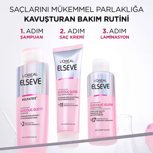 L'Oreal Paris Elseve Glycolic Gloss Mükemmel Parlaklık için Bakım Yapan Şampuan 200 ml L'Oreal Paris Elseve Glycolic Gloss Mükemmel Parlaklık için Bakım Yapan Şampuan 200 ml