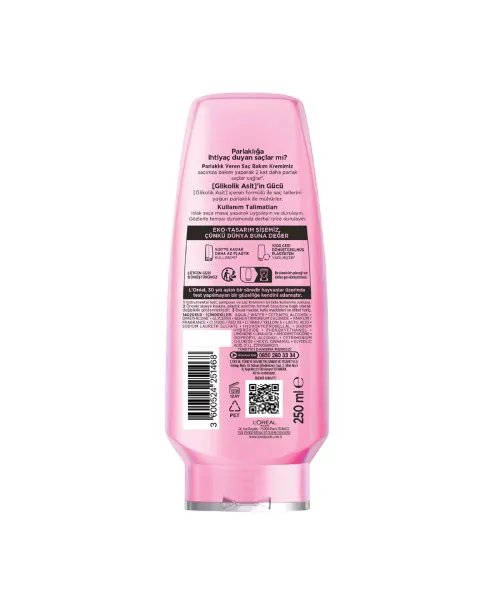 L'Oreal Paris Elseve Glycolic Gloss Parlaklık Veren Saç Bakım Kremi 250 ml
