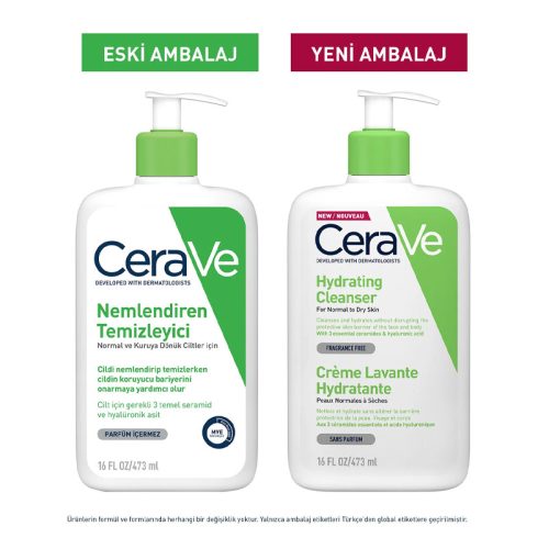CeraVe Normal Ve Kuru Ciltler İçin Nemlendiren Temizleyici 473 ml