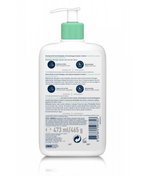 CeraVe Normal Ve Yağlı Ciltler İçin Köpüren Temizleyici 473 ml