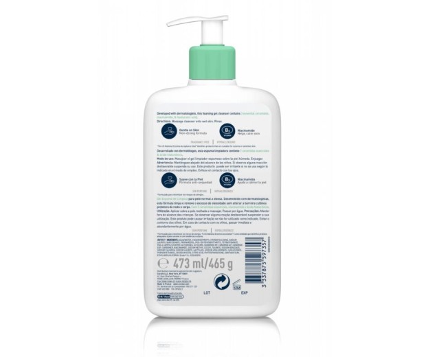 CeraVe Normal Ve Yağlı Ciltler İçin Köpüren Temizleyici 473 ml görsel 2