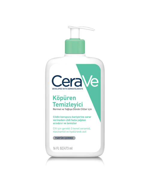 CeraVe Normal Ve Yağlı Ciltler İçin Köpüren Temizleyici 473 ml