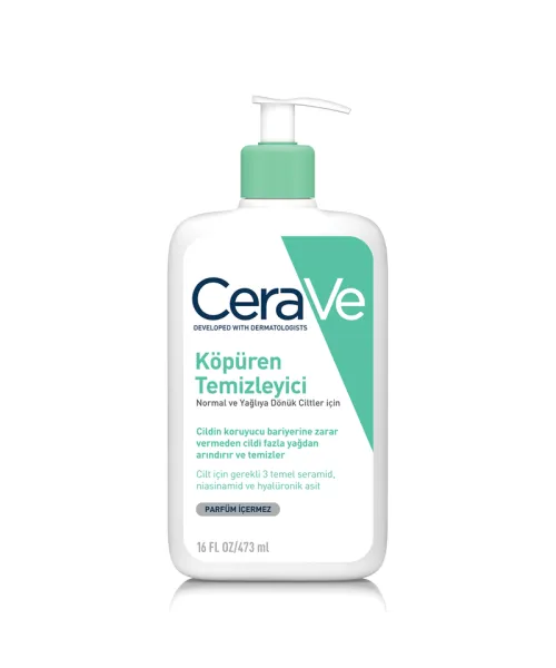 CeraVe Normal Ve Yağlı Ciltler İçin Köpüren Temizleyici 473 ml