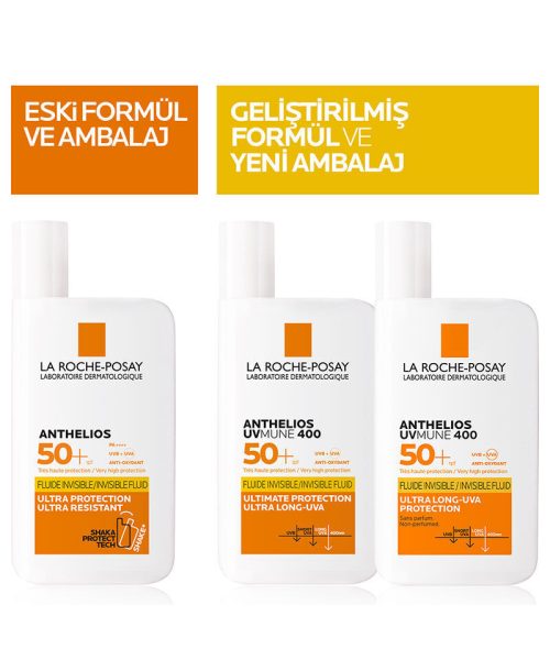 La Roche Posay Anthelios UVmune400 Invisible Fluid Tüm Cilt Tipleri İçin SPF50+ Yüz Güneş Kremi 50 ml
