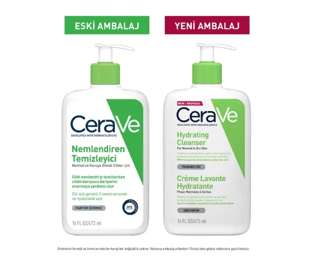 CeraVe Normal Ve Kuru Ciltler İçin Nemlendiren Temizleyici 473 ml görsel 2